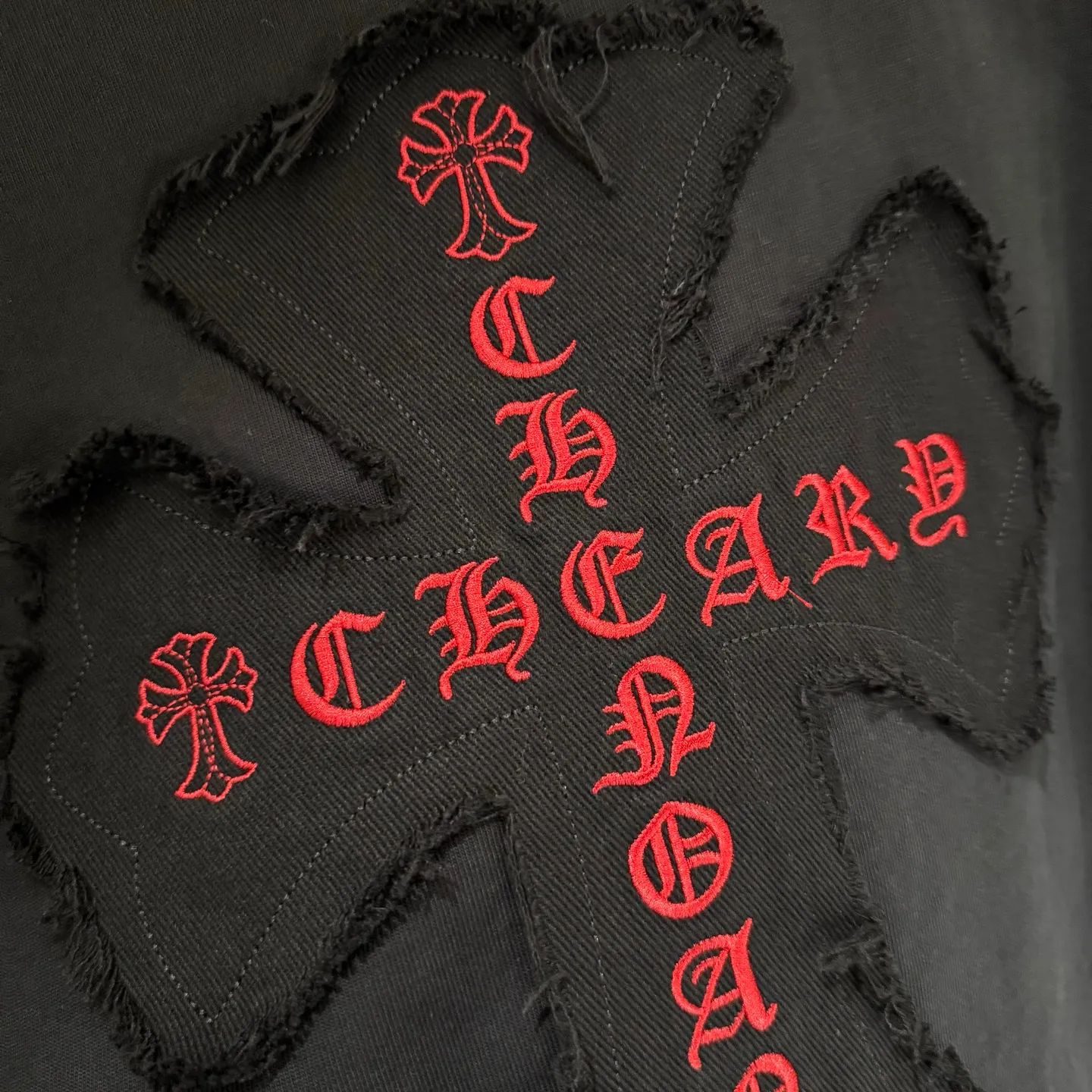 🅿️350 [Strict quality control] CH Croixin's new long-sleeved sweatshirt T-shirt. Heavy 420g double yarn fabric. Wash the whole garment twice. Frayed and torn on all four sides. Heavy fabric. The neckline is made of icy Solona. Loose fit. Deep, wide and stylish. No deformation or shrinkage. Color: 3 colors, black, white and gray. Size: M-2xl